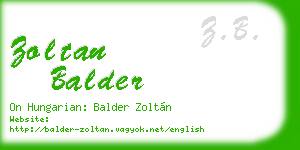 zoltan balder business card